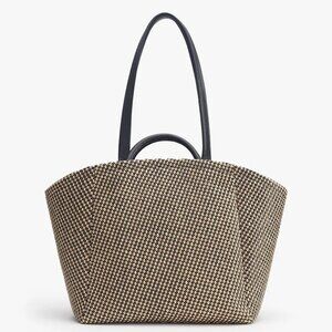 NWT Cuyana Palma Tote Black and Tan Woven